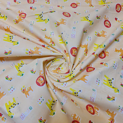 Kids Print 100% Cotton Poplin Fabric – Rabbit Print, 44" Wide Soft Dressmaking & Craft Material by the Meter