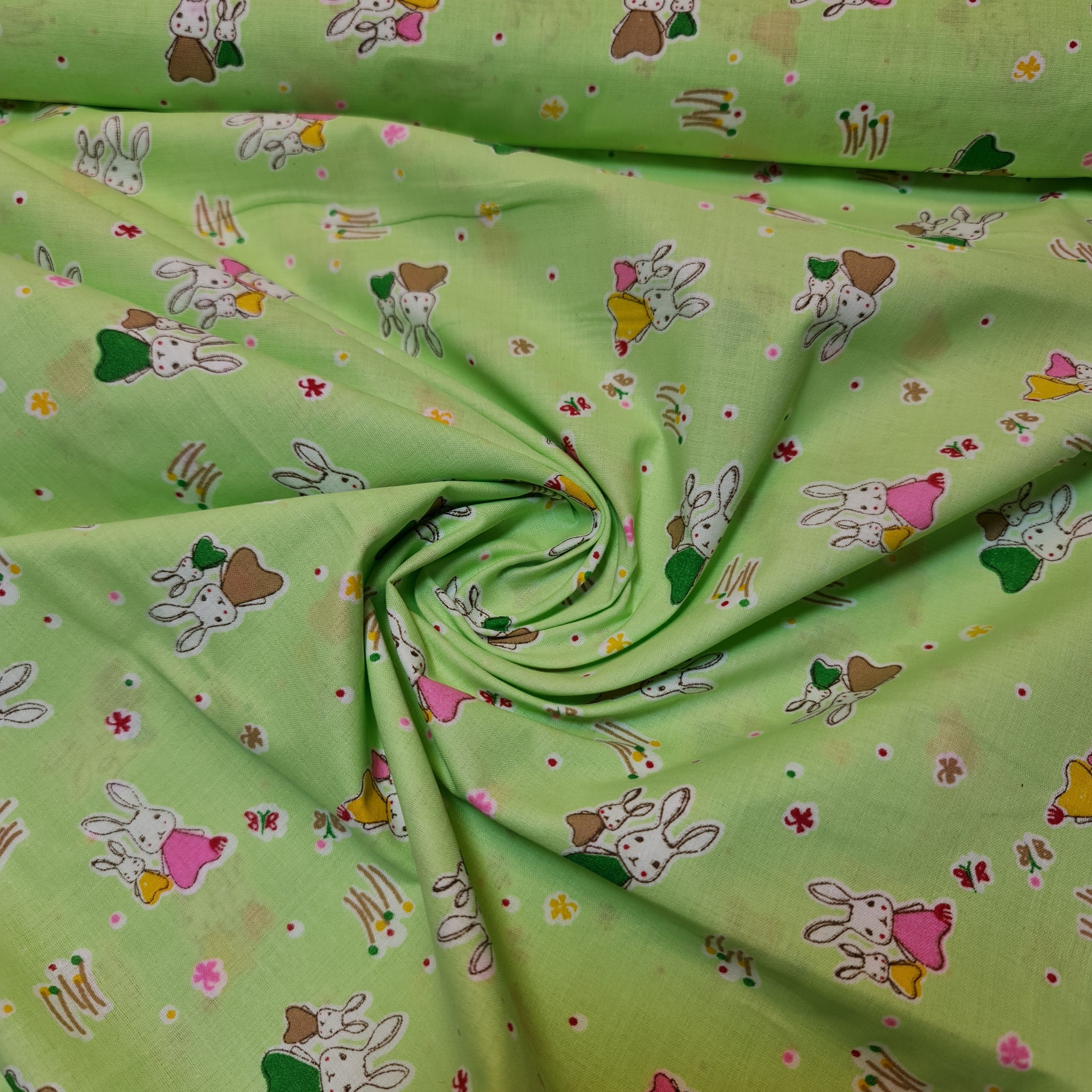 Kids Print 100% Cotton Poplin Fabric – Rabbit Print, 44