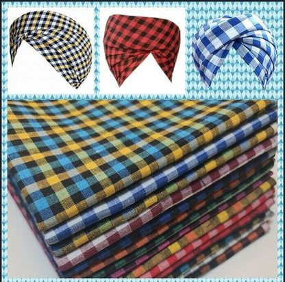 100% Cotton Gingham 1/8" Check Plaid Fabric – Parna Patka Turban Dastaar Cloth for Sewing & Crafts (23 Meter Roll)