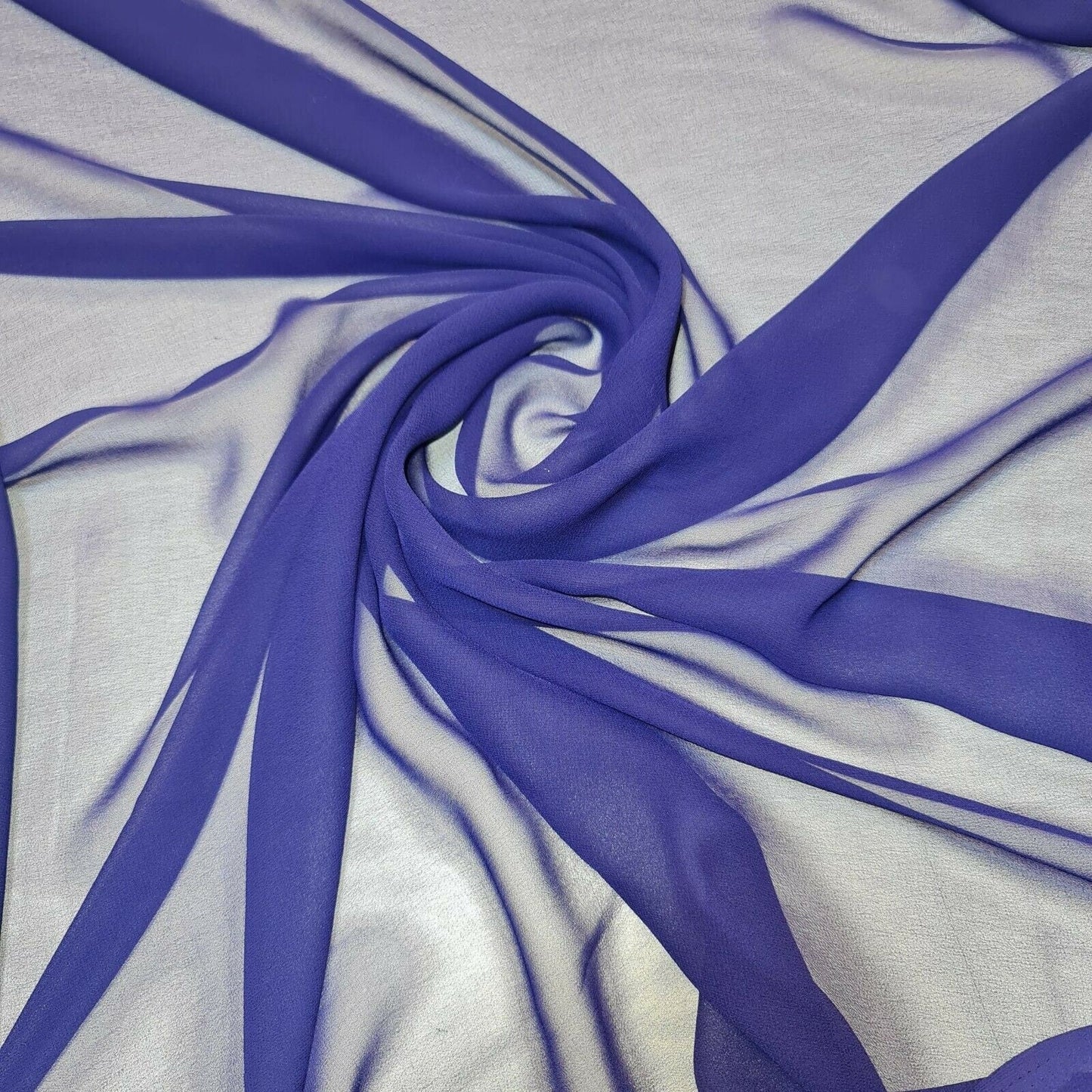 Sheer Poly Crepe Chiffon Fabric – Semi-Transparent, Lightweight 44" Wide for Dress, Draping & Craft