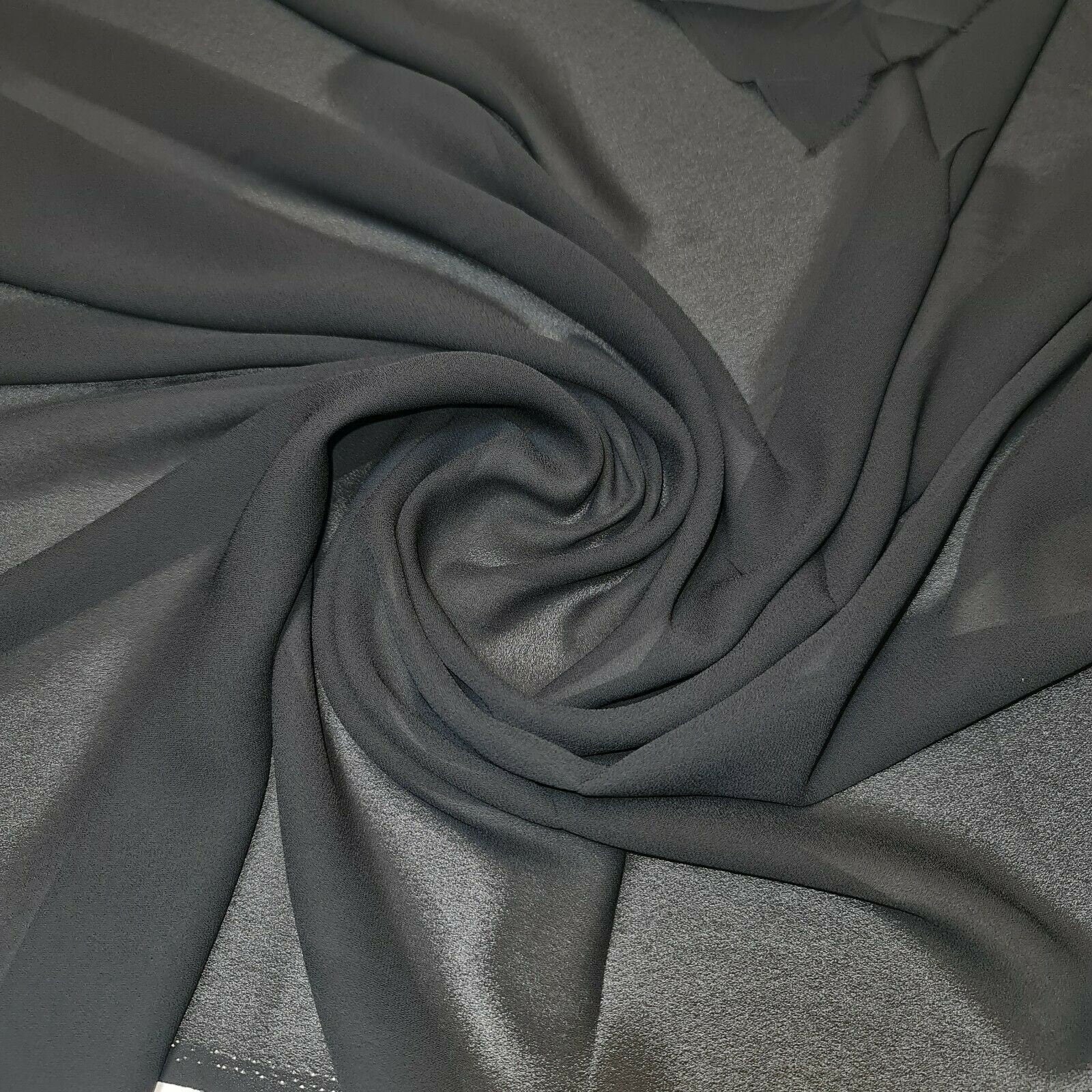 Sheer Poly Crepe Chiffon Fabric – Semi-Transparent, Lightweight 44