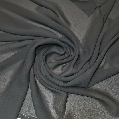 Sheer Poly Crepe Chiffon Fabric – Semi-Transparent, Lightweight 44" Wide for Dress, Draping & Craft