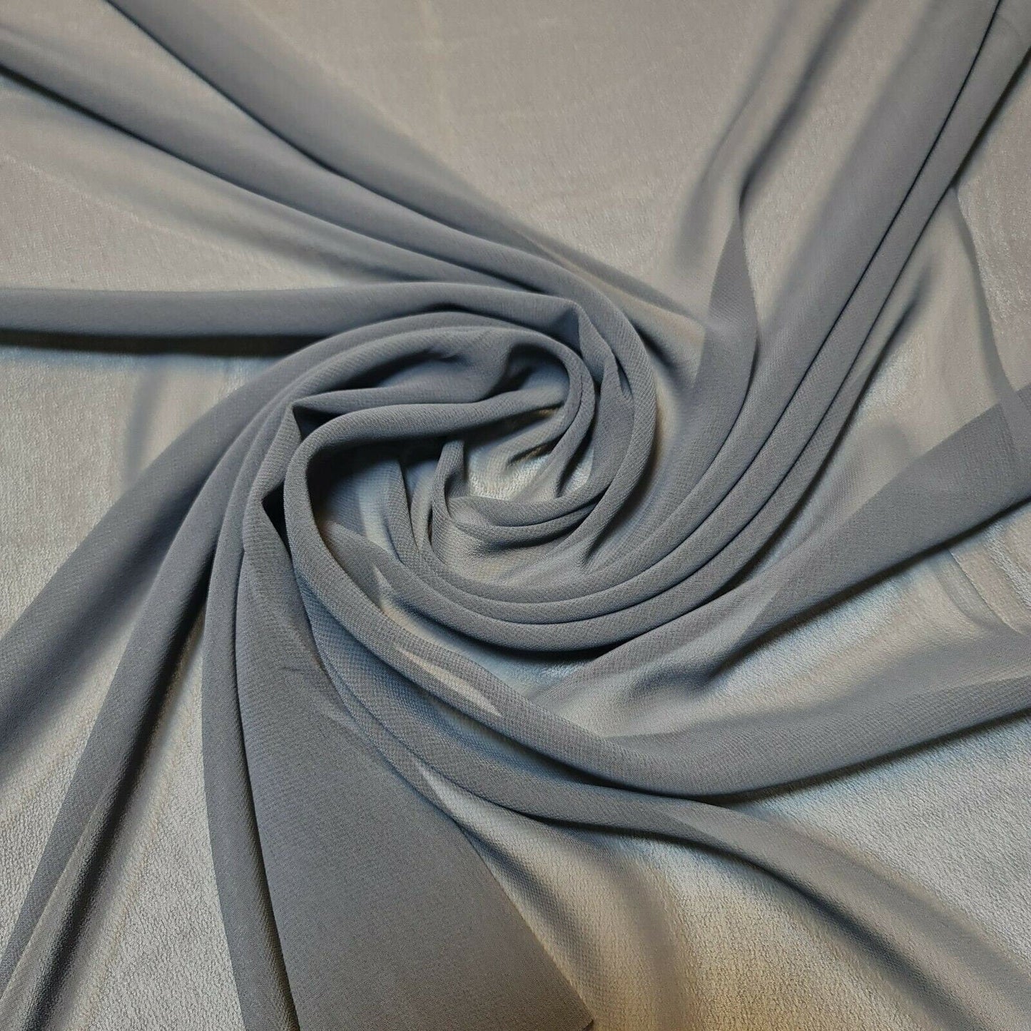 Sheer Poly Crepe Chiffon Fabric – Semi-Transparent, Lightweight 44" Wide for Dress, Draping & Craft