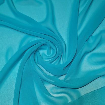 Sheer Poly Crepe Chiffon Fabric – Semi-Transparent, Lightweight 44" Wide for Dress, Draping & Craft