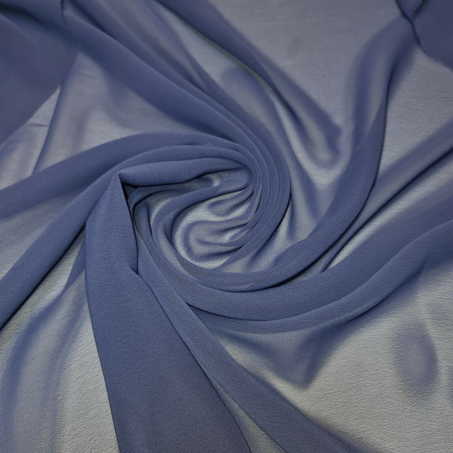 Sheer Poly Crepe Chiffon Fabric – Semi-Transparent, Lightweight 44" Wide for Dress, Draping & Craft