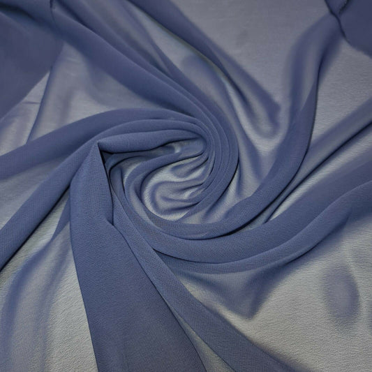 Sheer Poly Crepe Chiffon Fabric – Semi-Transparent, Lightweight 44" Wide for Dress, Draping & Craft