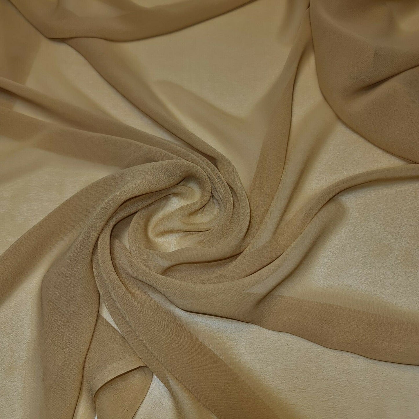 Sheer Poly Crepe Chiffon Fabric – Semi-Transparent, Lightweight 44" Wide for Dress, Draping & Craft