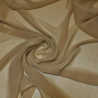 Sheer Poly Crepe Chiffon Fabric – Semi-Transparent, Lightweight 44" Wide for Dress, Draping & Craft