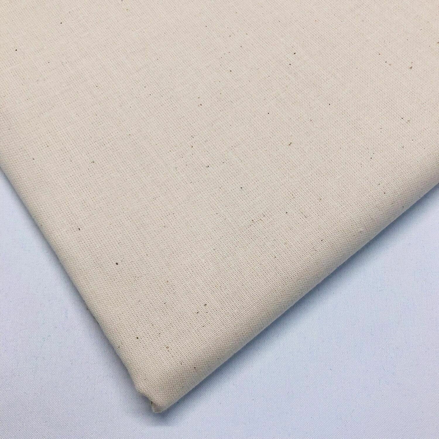 Cotton Calico Canvas Fabric – 58” Wide | Natural, Black & White | Medium-Heavy Weight Craft Material