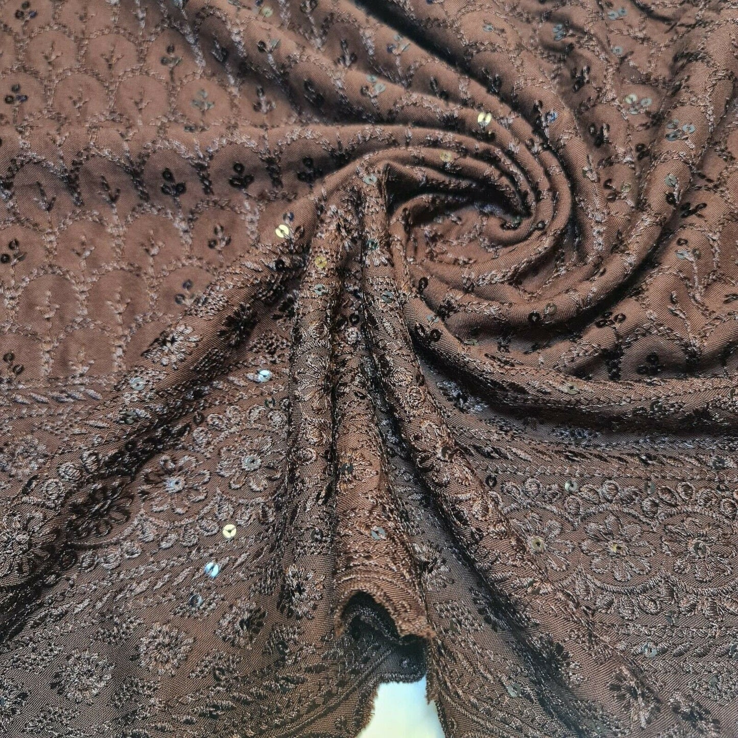 Broderie Anglaise Sequin Embroidery Viscose Fabric – 44" Wide Soft Dressmaking & Craft Material