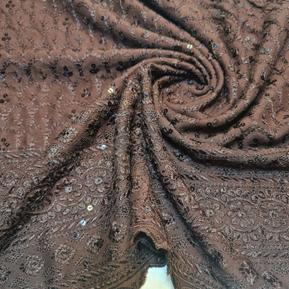 Broderie Anglaise Sequin Embroidery Viscose Fabric – 44" Wide Soft Dressmaking & Craft Material