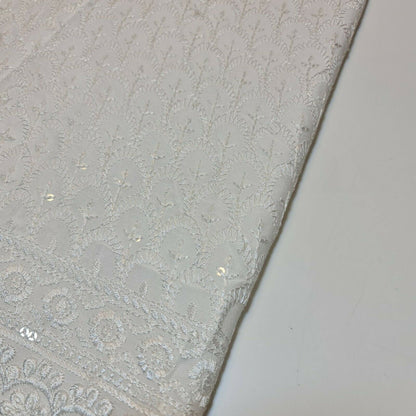 Broderie Anglaise Sequin Embroidery Viscose Fabric – 44" Wide Soft Dressmaking & Craft Material