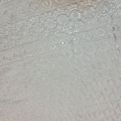 Broderie Anglaise Sequin Embroidery Viscose Fabric – 44" Wide Soft Dressmaking & Craft Material