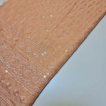 Broderie Anglaise Sequin Embroidery Viscose Fabric – 44" Wide Soft Dressmaking & Craft Material