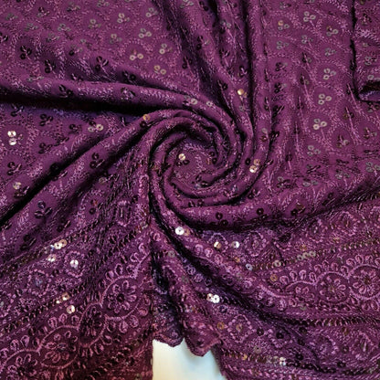 Broderie Anglaise Sequin Embroidery Viscose Fabric – 44" Wide Soft Dressmaking & Craft Material