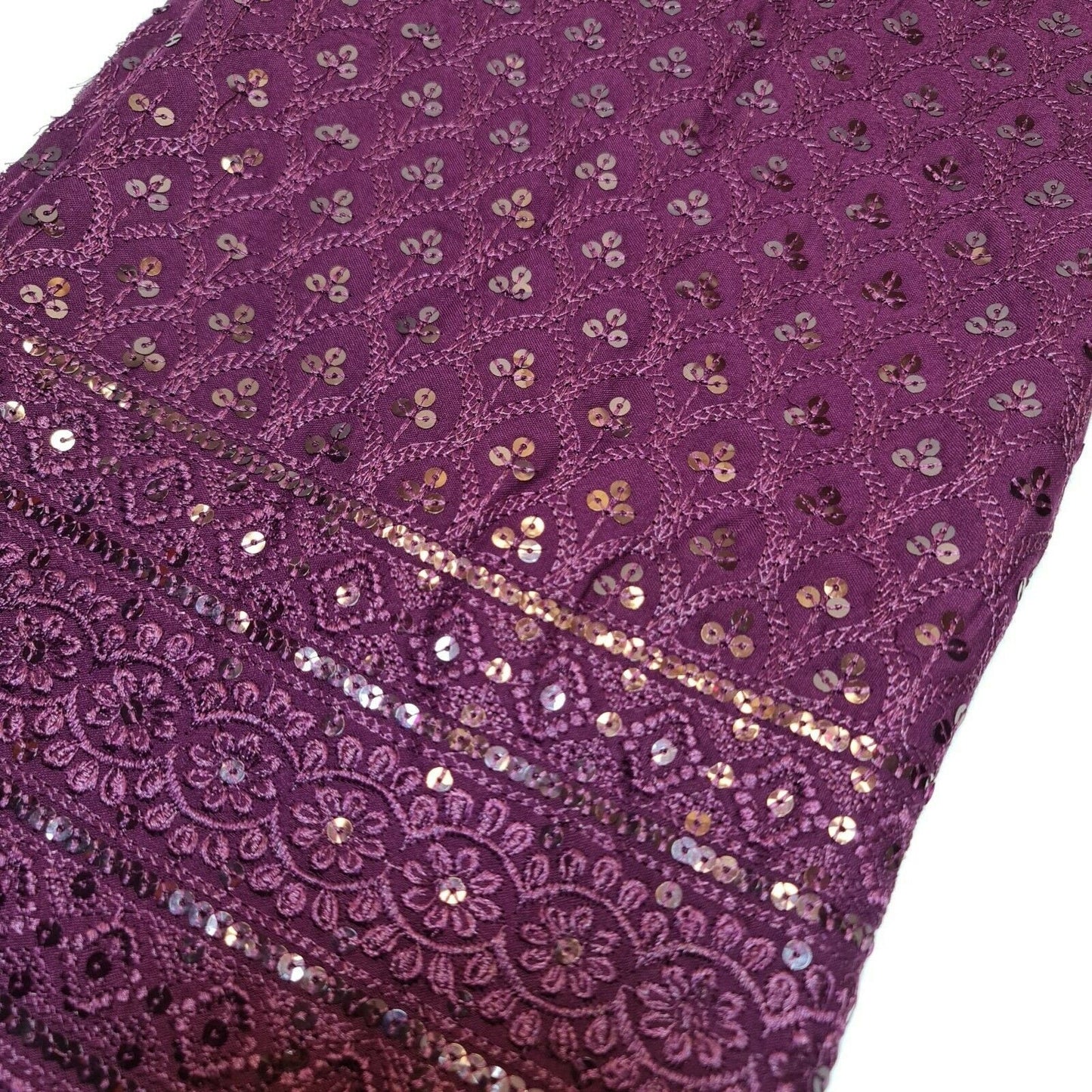 Broderie Anglaise Sequin Embroidery Viscose Fabric – 44" Wide Soft Dressmaking & Craft Material