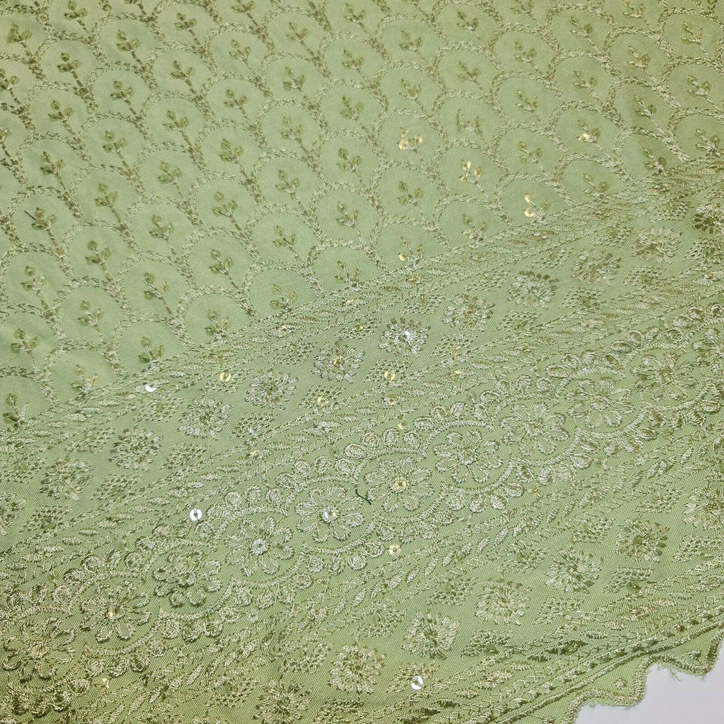Broderie Anglaise Sequin Embroidery Viscose Fabric – 44" Wide Soft Dressmaking & Craft Material