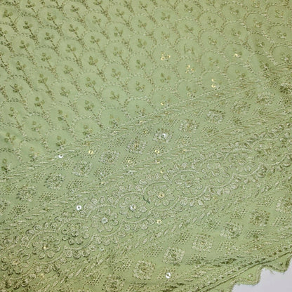 Broderie Anglaise Sequin Embroidery Viscose Fabric – 44" Wide Soft Dressmaking & Craft Material