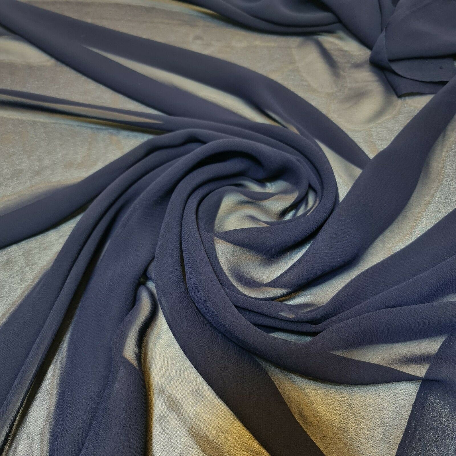Sheer Poly Crepe Chiffon Fabric – Semi-Transparent, Lightweight 44