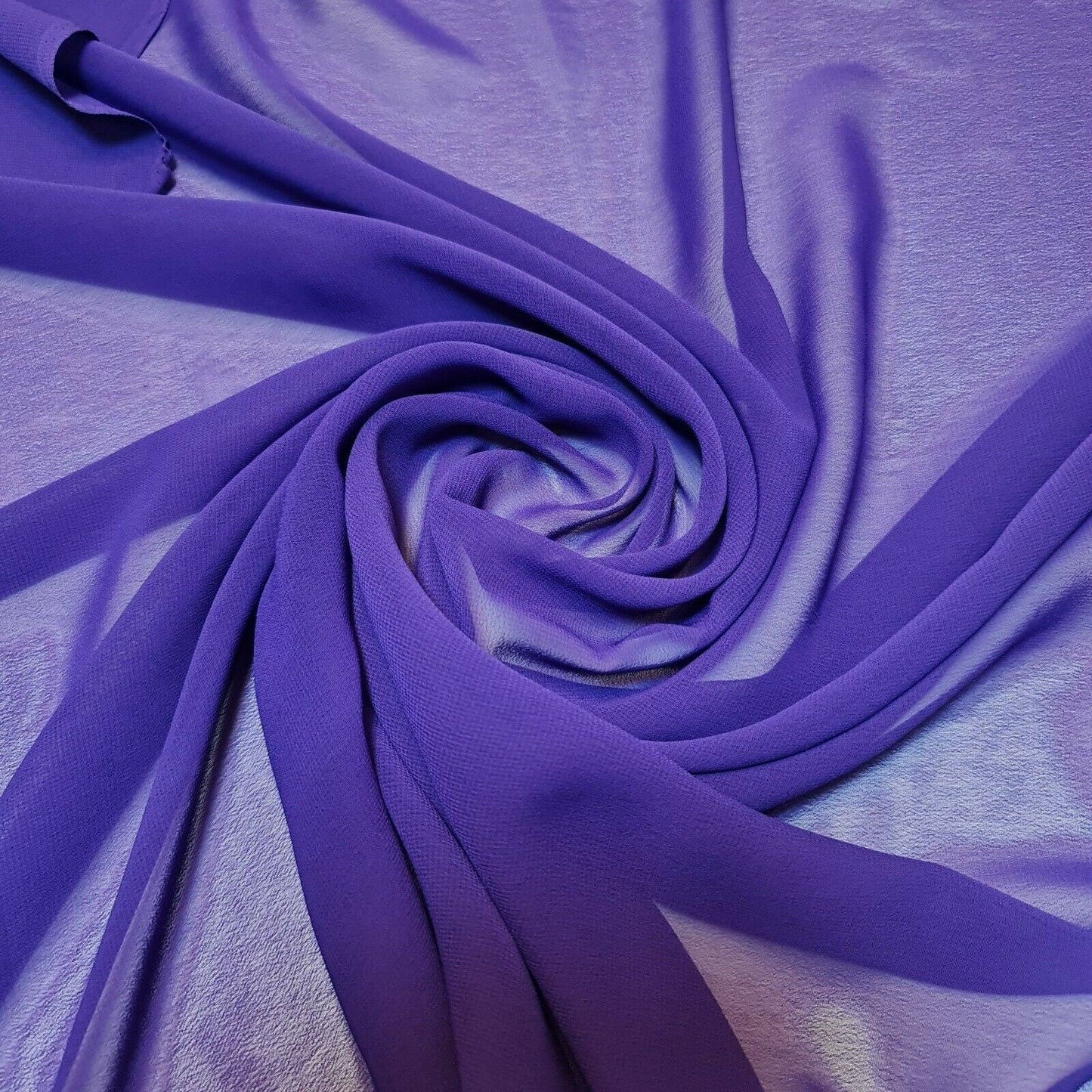 Sheer Poly Crepe Chiffon Fabric – Semi-Transparent, Lightweight 44" Wide for Dress, Draping & Craft