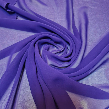 Sheer Poly Crepe Chiffon Fabric – Semi-Transparent, Lightweight 44" Wide for Dress, Draping & Craft