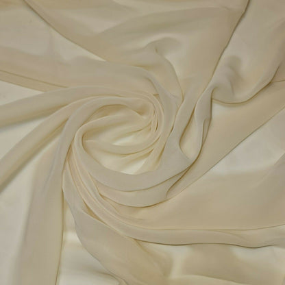 Sheer Poly Crepe Chiffon Fabric – Semi-Transparent, Lightweight 44" Wide for Dress, Draping & Craft