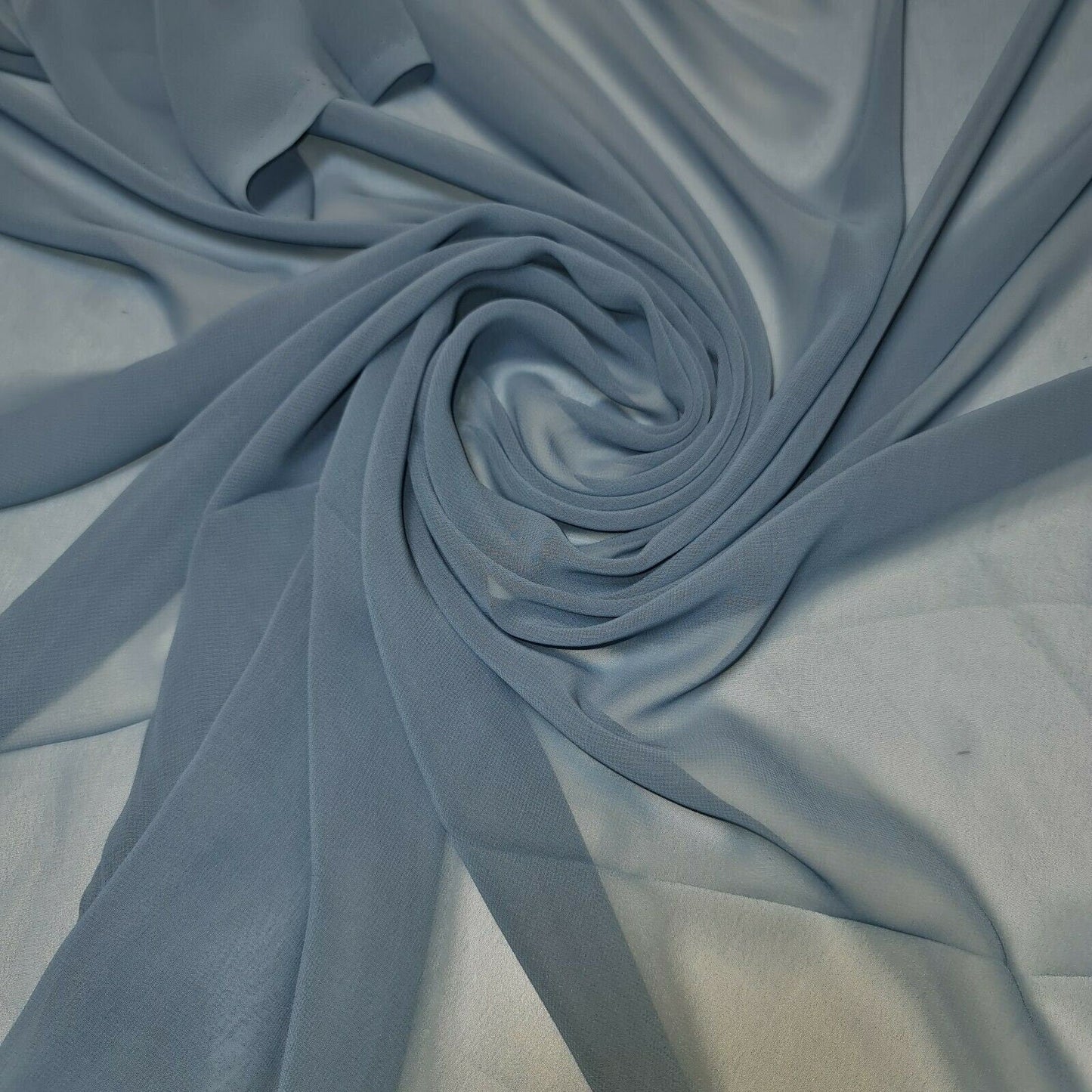 Sheer Poly Crepe Chiffon Fabric – Semi-Transparent, Lightweight 44" Wide for Dress, Draping & Craft