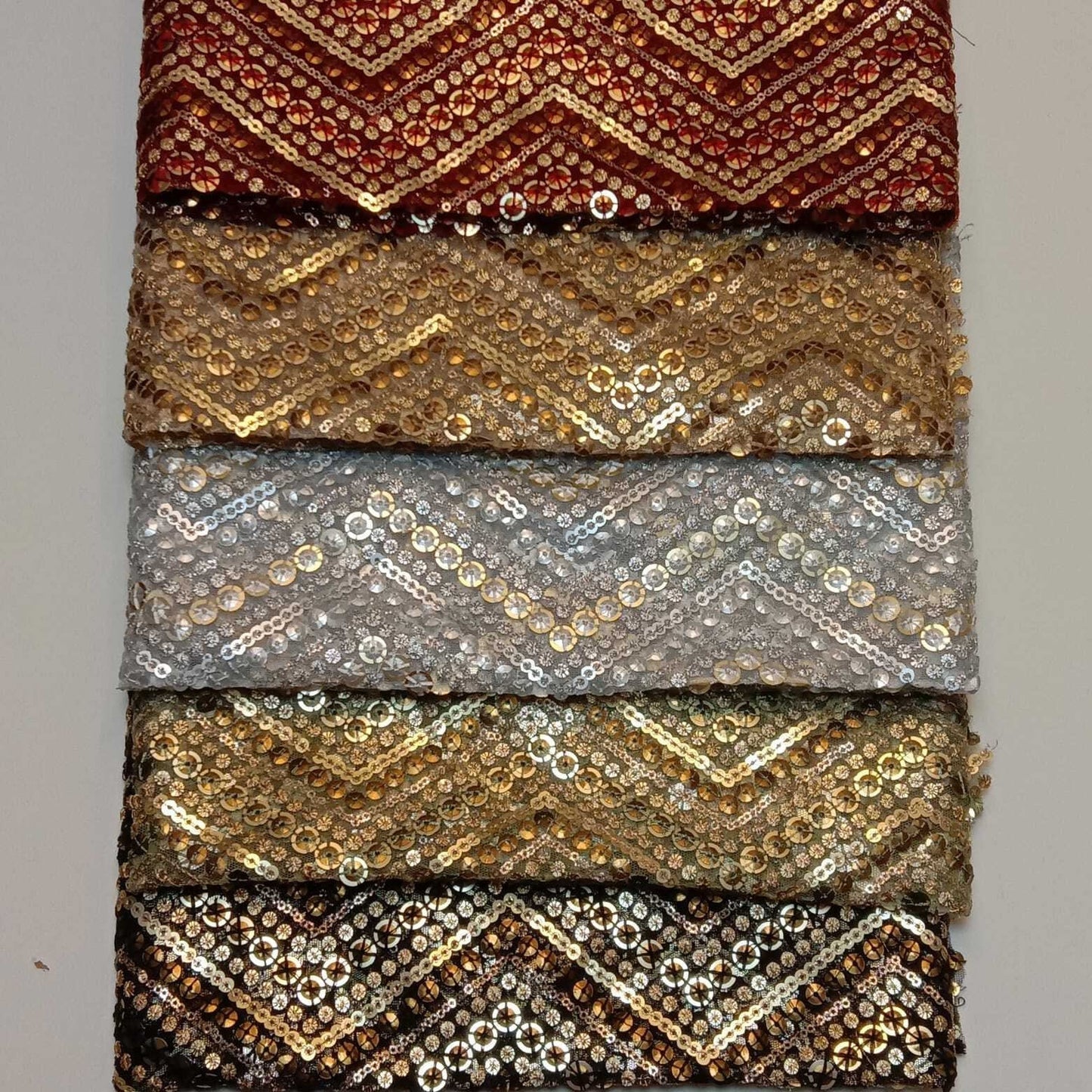 Sabyasachi Non-Stretch Net Mesh Fabric – 44" Wide Sequin Embellished Dress & Craft Material