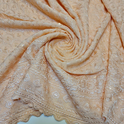 Broderie Anglaise Sequin Embroidery Viscose Fabric – 44" Wide Soft Dressmaking & Craft Material