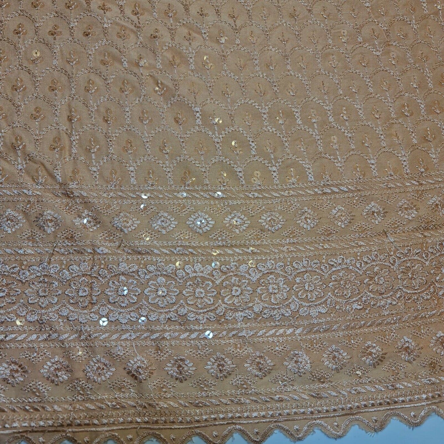 Broderie Anglaise Sequin Embroidery Viscose Fabric – 44" Wide Soft Dressmaking & Craft Material