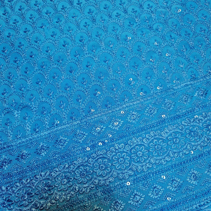 Broderie Anglaise Sequin Embroidery Viscose Fabric – 44" Wide Soft Dressmaking & Craft Material