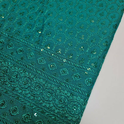 Broderie Anglaise Sequin Embroidery Viscose Fabric – 44" Wide Soft Dressmaking & Craft Material