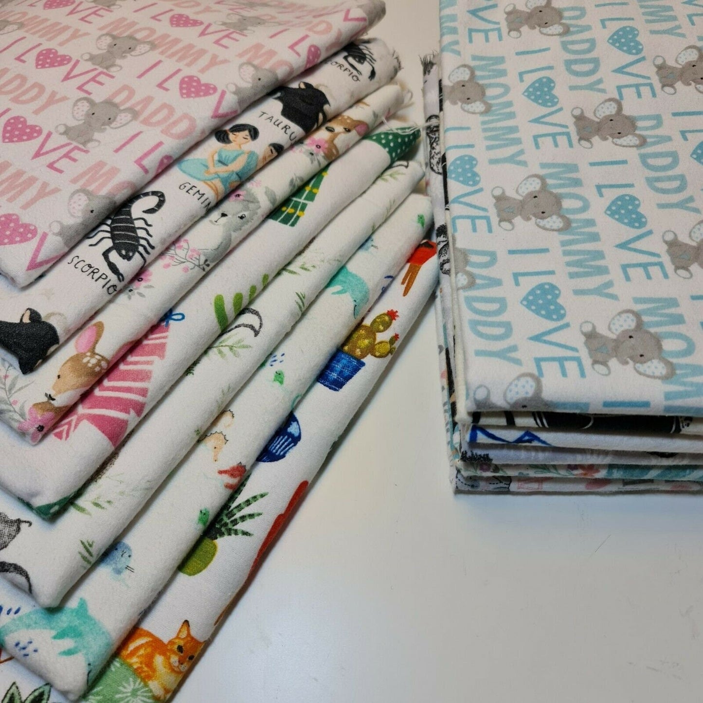 100% Cotton Brushed Flannel Winceyette Fabric – 44" Wide Printed Material for Quilting & Sewing Projects