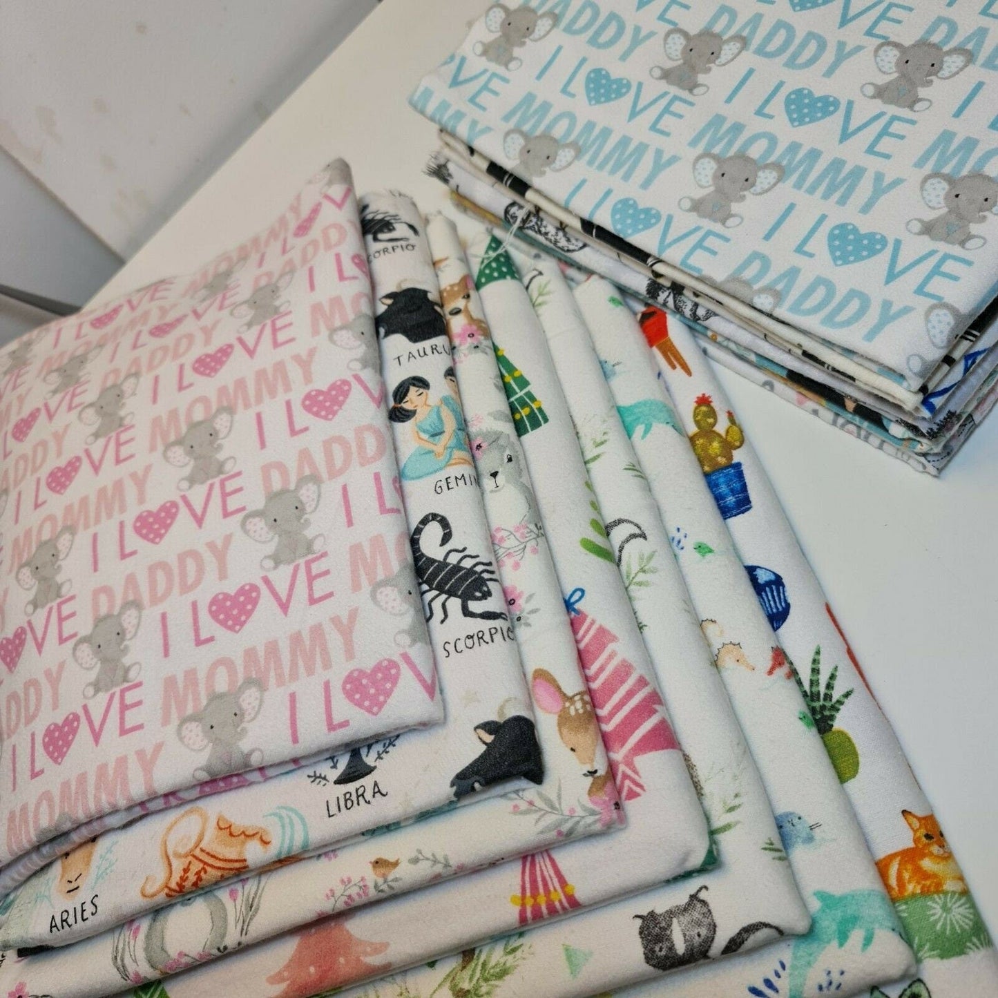 100% Cotton Brushed Flannel Winceyette Fabric – 44" Wide Printed Material for Quilting & Sewing Projects