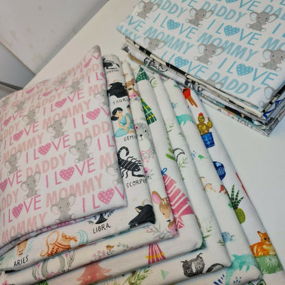 100% Cotton Brushed Flannel Winceyette Fabric – 44" Wide Printed Material for Quilting & Sewing Projects