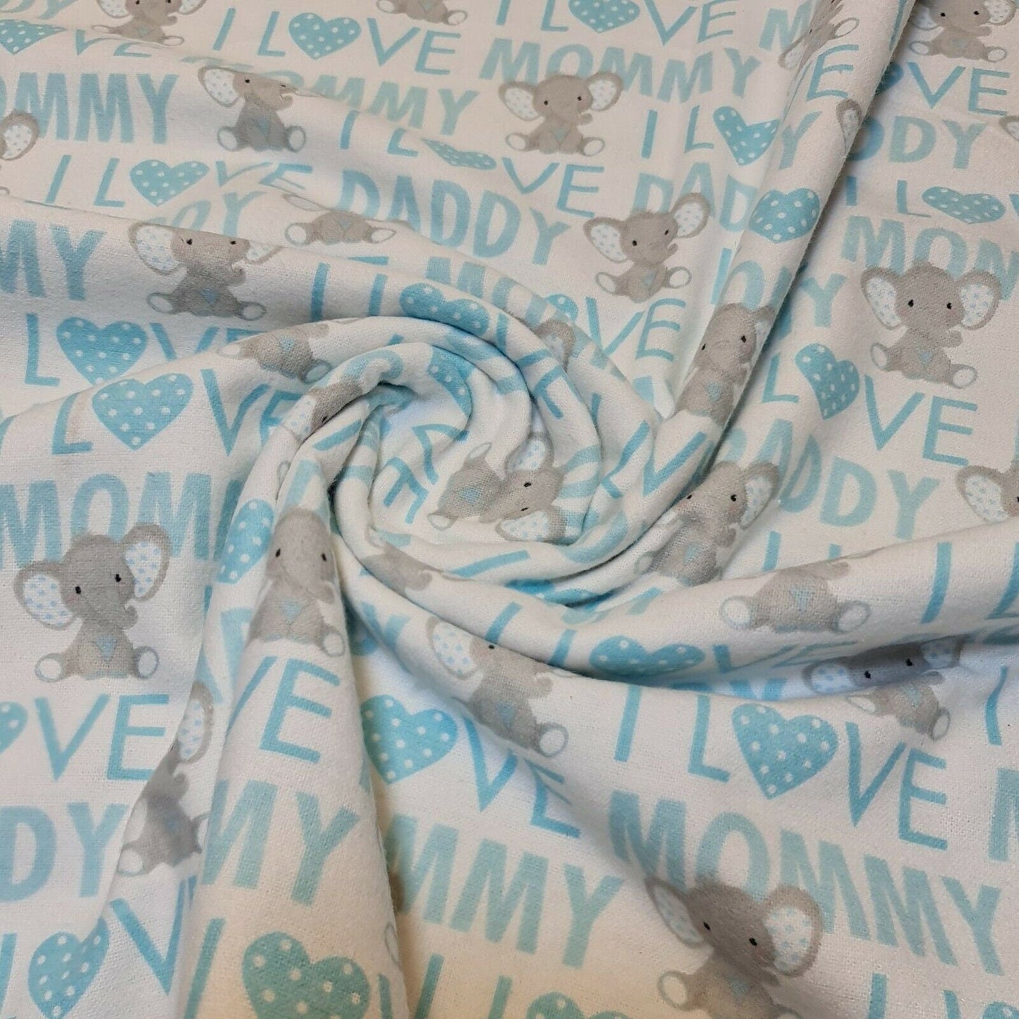 100% Cotton Brushed Flannel Winceyette Fabric – 44" Wide Printed Material for Quilting & Sewing Projects