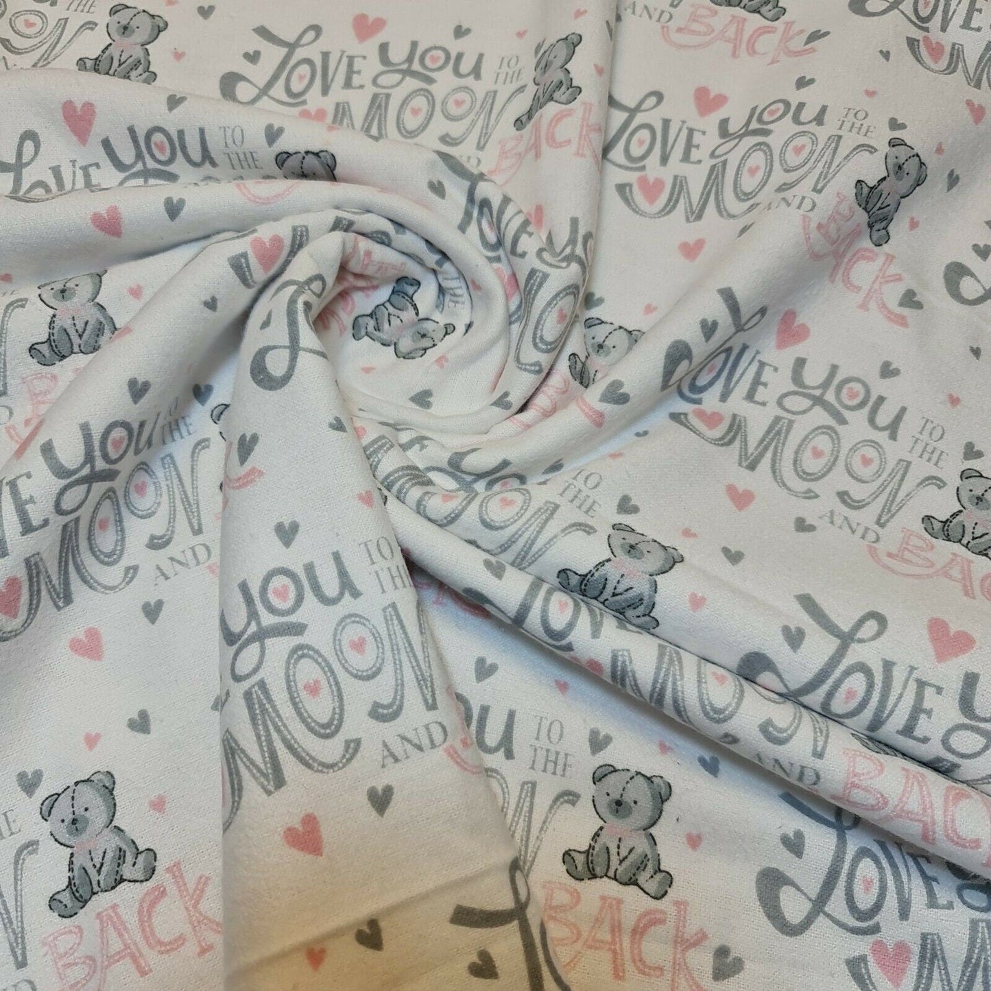100% Cotton Brushed Flannel Winceyette Fabric – 44" Wide Printed Material for Quilting & Sewing Projects