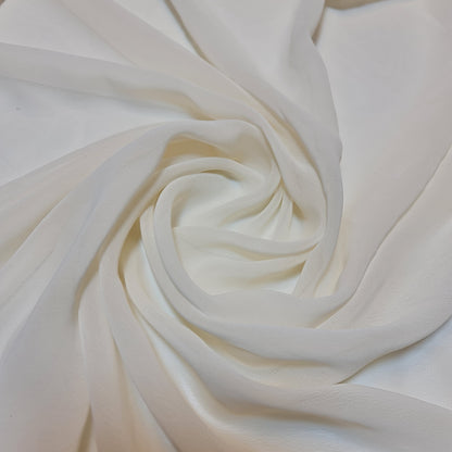 Sheer Poly Crepe Chiffon Fabric – Semi-Transparent, Lightweight 44" Wide for Dress, Draping & Craft