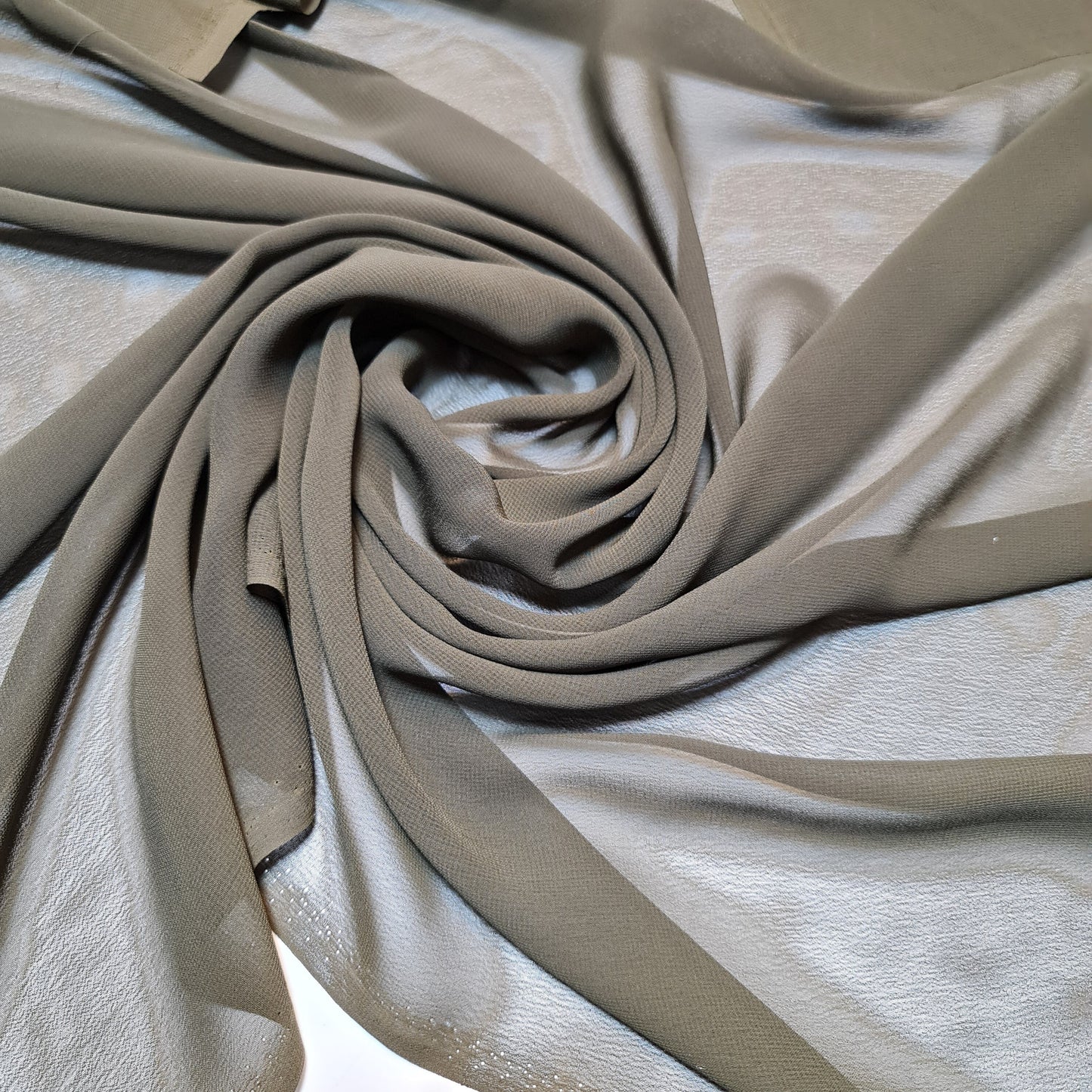 Sheer Poly Crepe Chiffon Fabric – Semi-Transparent, Lightweight 44" Wide for Dress, Draping & Craft