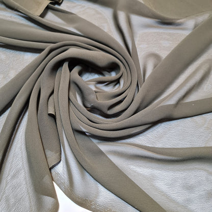 Sheer Poly Crepe Chiffon Fabric – Semi-Transparent, Lightweight 44" Wide for Dress, Draping & Craft