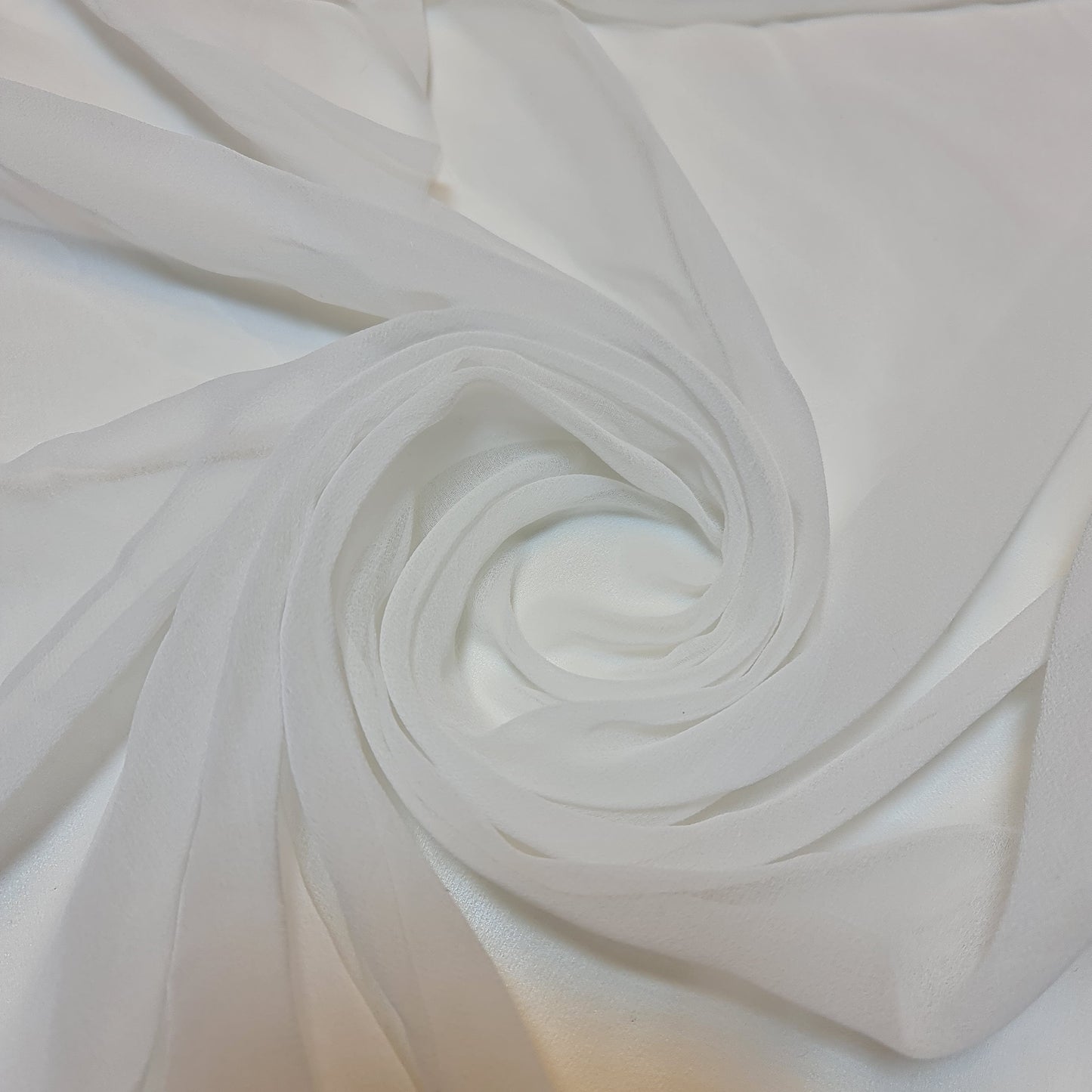 Sheer Poly Crepe Chiffon Fabric – Semi-Transparent, Lightweight 44" Wide for Dress, Draping & Craft