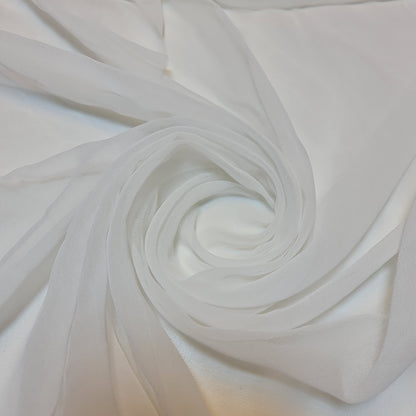 Sheer Poly Crepe Chiffon Fabric – Semi-Transparent, Lightweight 44" Wide for Dress, Draping & Craft