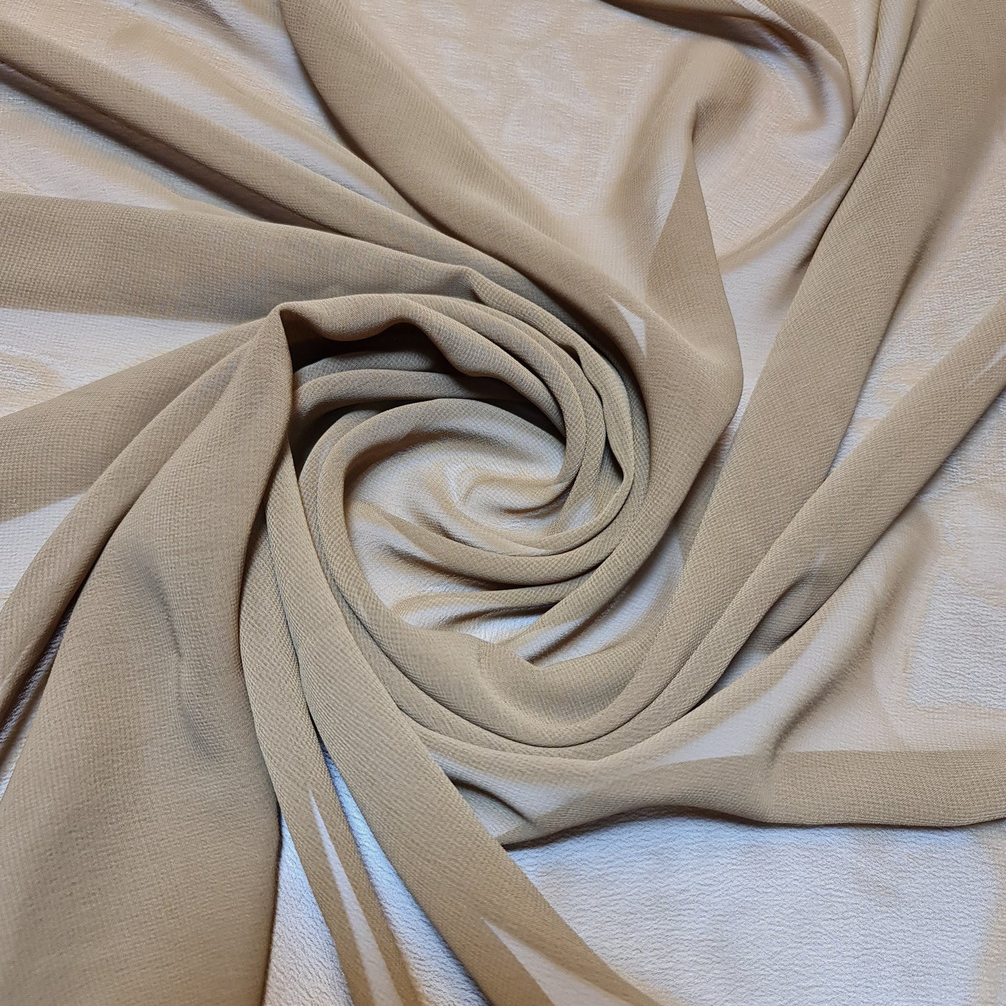 Sheer Poly Crepe Chiffon Fabric – Semi-Transparent, Lightweight 44" Wide for Dress, Draping & Craft
