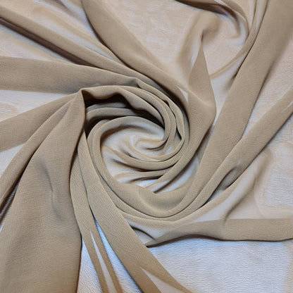 Sheer Poly Crepe Chiffon Fabric – Semi-Transparent, Lightweight 44" Wide for Dress, Draping & Craft
