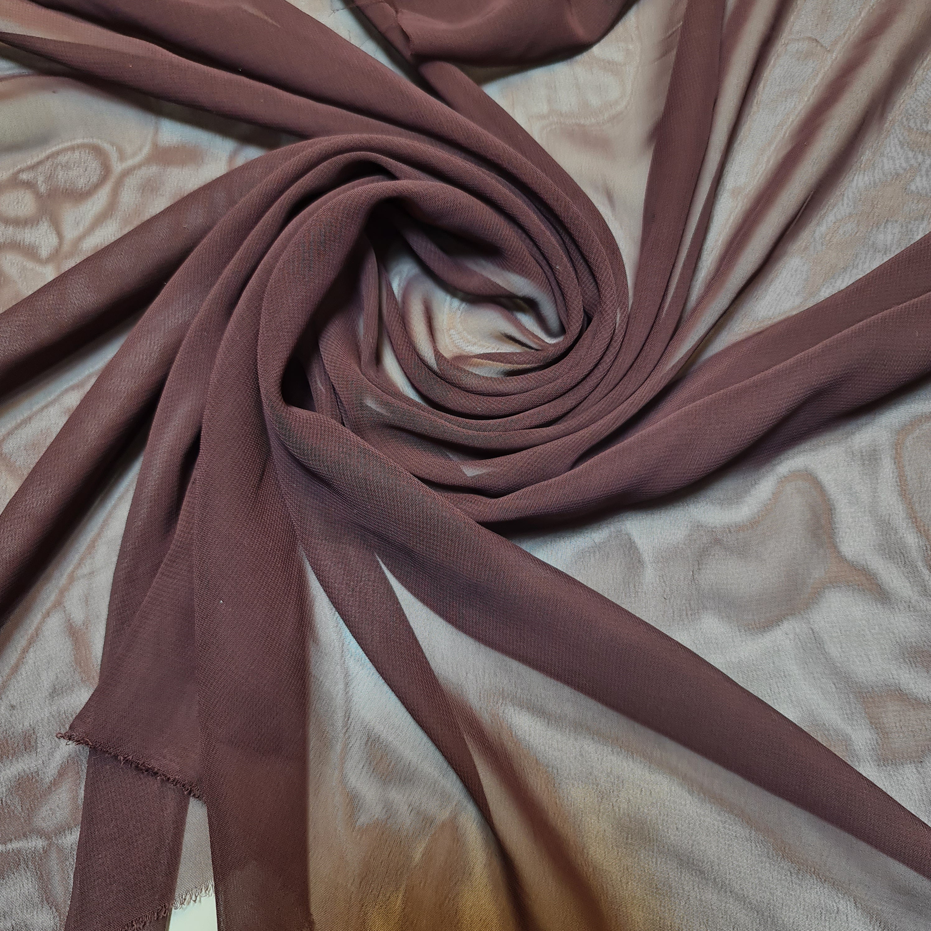 Sheer Poly Crepe Chiffon Fabric – Semi-Transparent, Lightweight 44