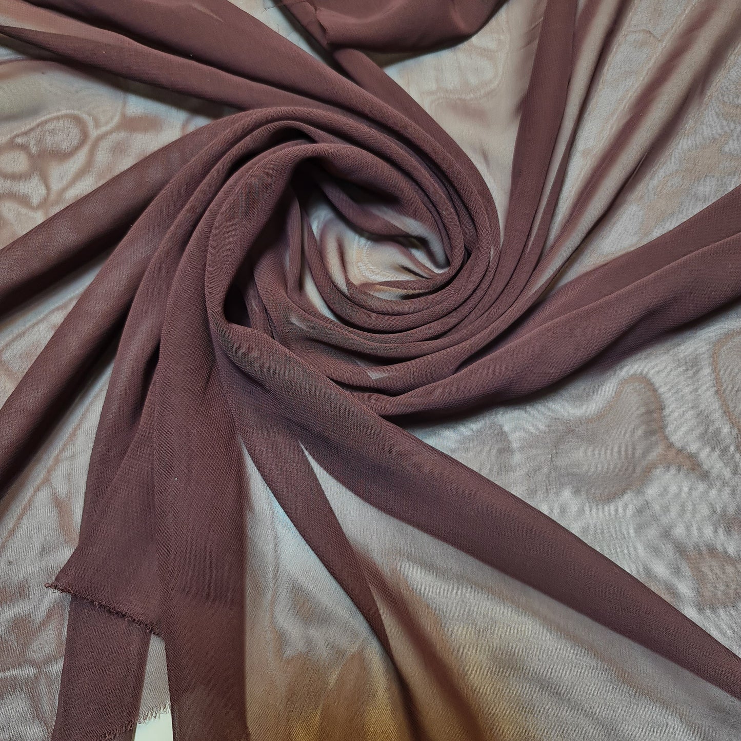 Sheer Poly Crepe Chiffon Fabric – Semi-Transparent, Lightweight 44" Wide for Dress, Draping & Craft