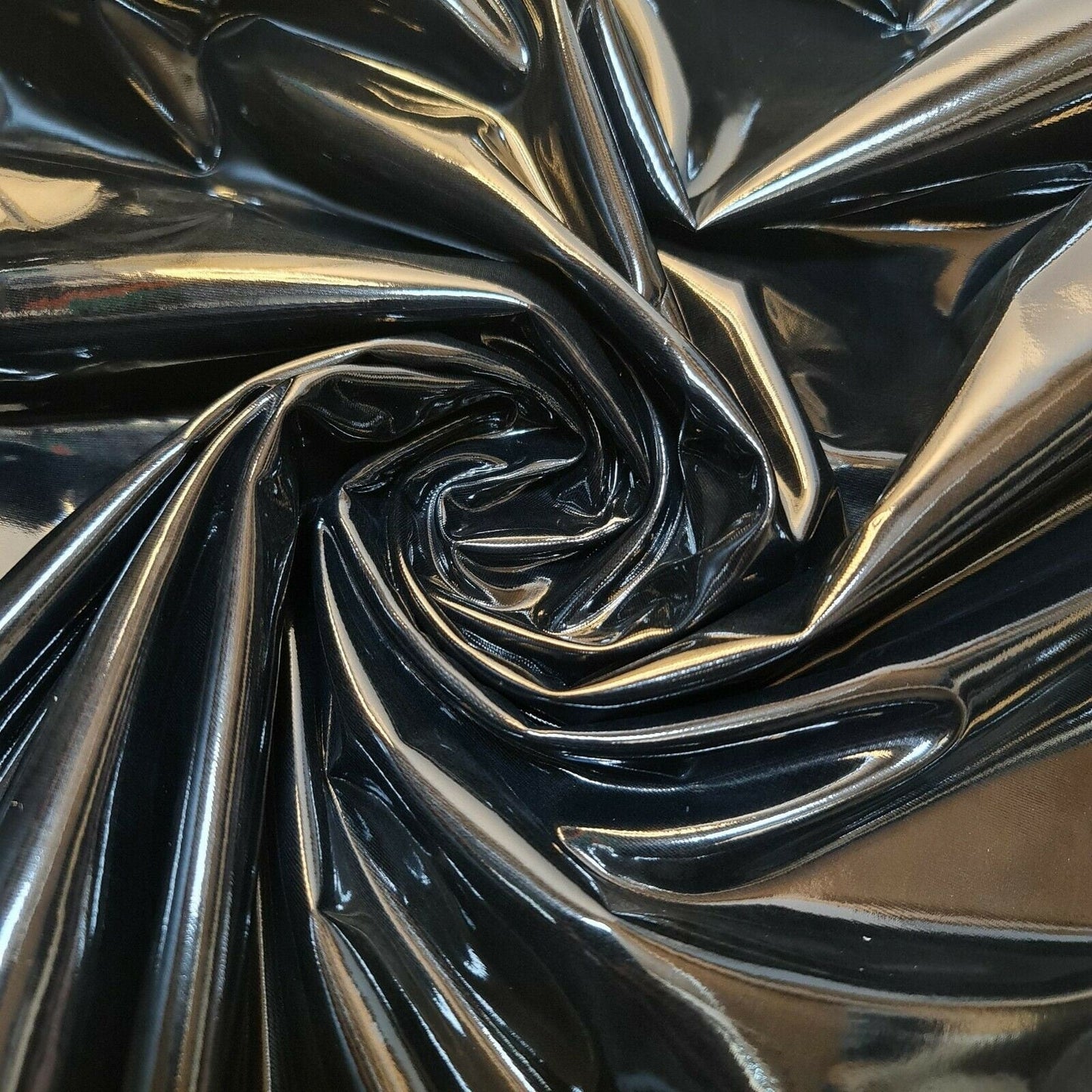 Plain Leather Look PVC Spandex Fabric – 58" Wide Stretch Faux Latex Material for Dresses & Crafts by the Metre