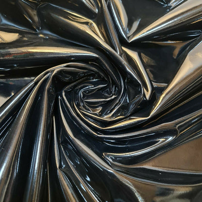 Plain Leather Look PVC Spandex Fabric – 58" Wide Stretch Faux Latex Material for Dresses & Crafts by the Metre