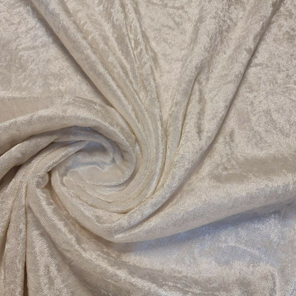 Crushed Velvet Stretch Velour Fabric – 58" Wide Plain Solid Colours Premium Material for Dresses, Crafts Projects