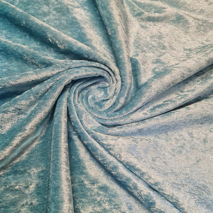 Crushed Velvet Stretch Velour Fabric – 58" Wide Plain Solid Colours Premium Material for Dresses, Crafts Projects